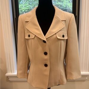 TAHARI Tan Blazer with Fantastic Buttons!